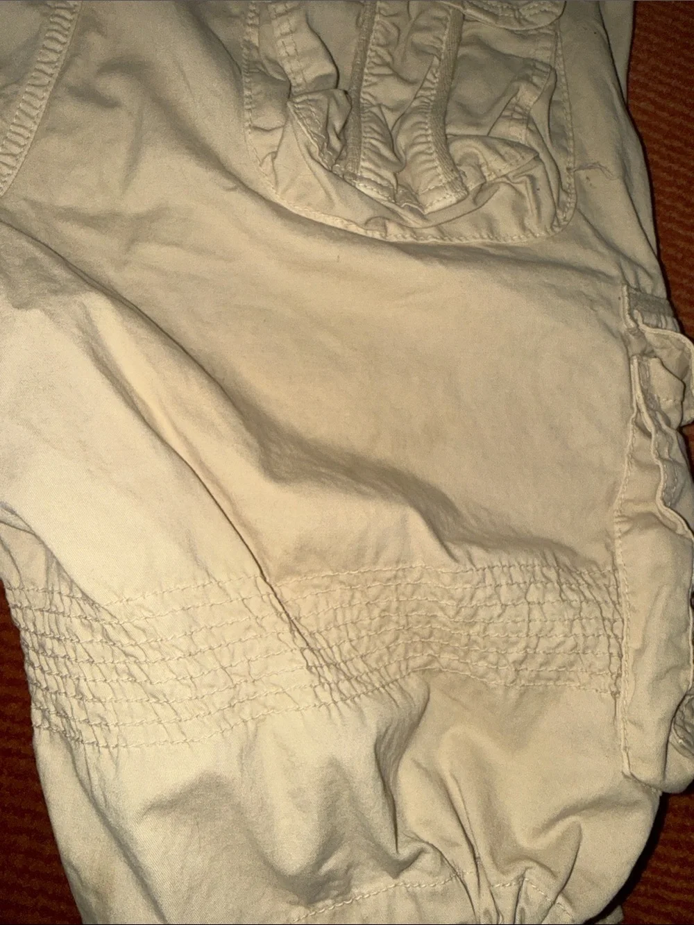Women's Light Beige Cargo Bermuda Shorts with Utility Pockets